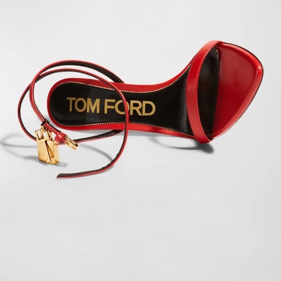 TOM FORD RED PADLOCK STILETTO HEELS - Picture 3 of 5